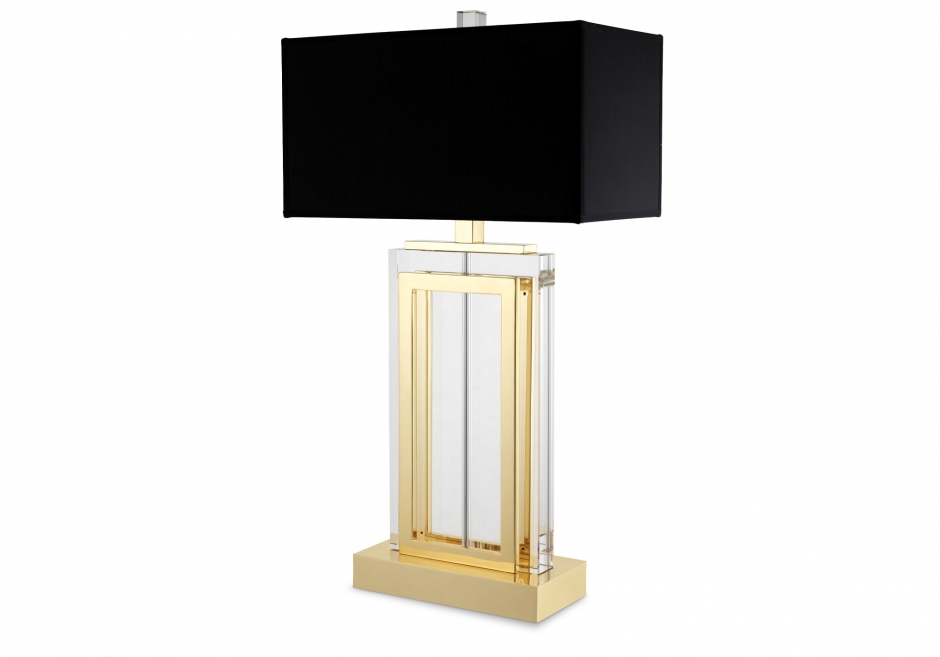 Nachttischlampe Arlington Kristall Gold Schwarz