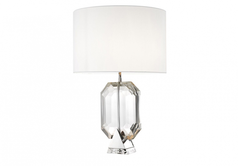 Nachttischlampe Emerald Silber Weiß